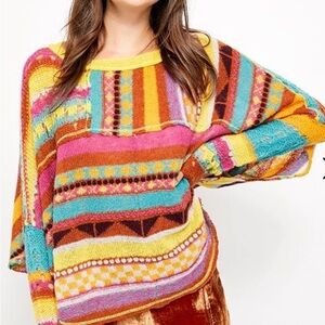 Free People Demeber Skies Knit Poncho